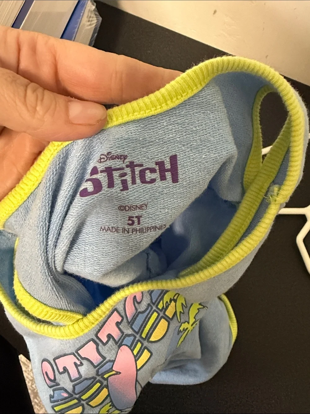 Stitch Blue + Lime Trim Girls Romper